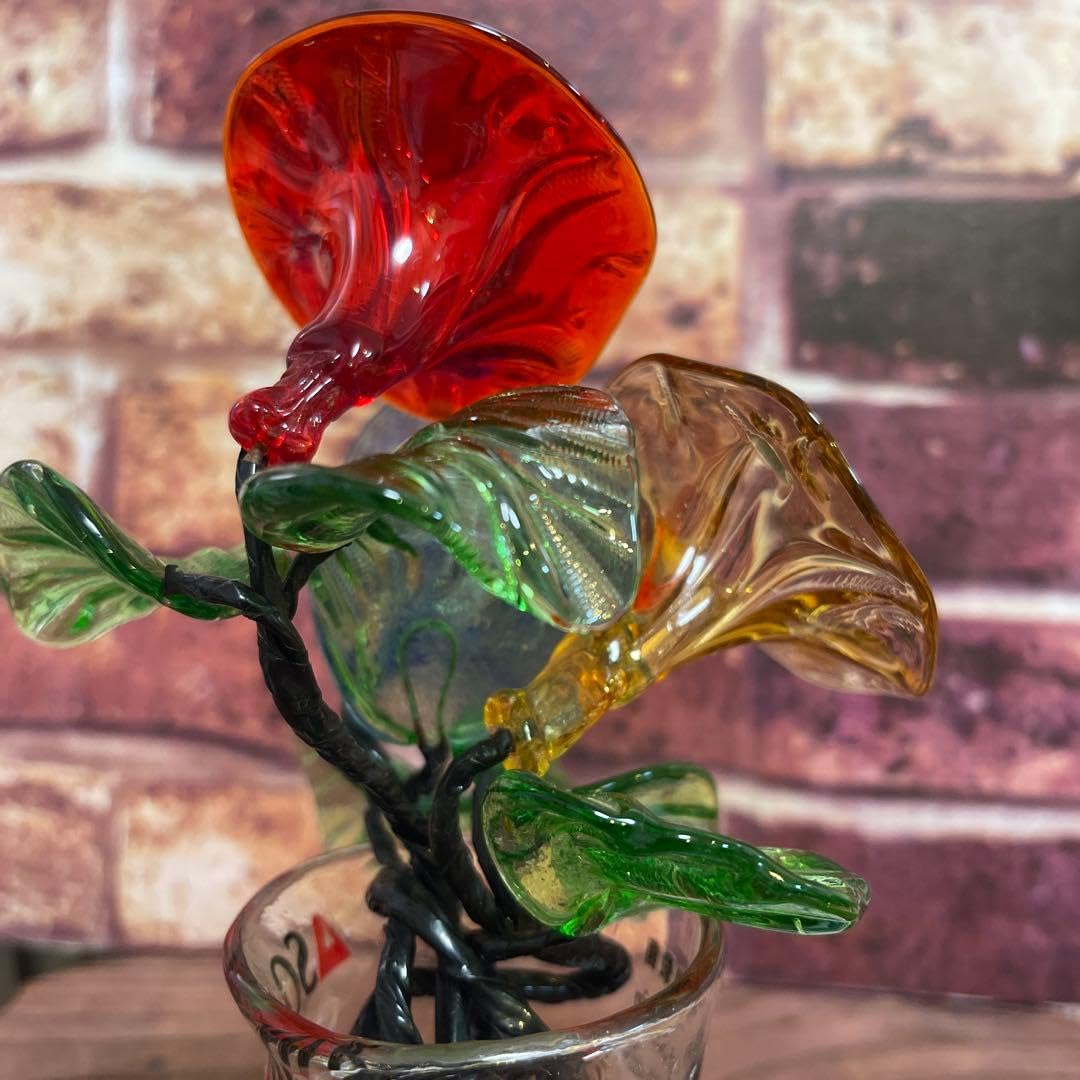 Amazon.co.jp: 沖縄 琉球ガラス 朝顔 花 アレンジメント 沖縄工芸品