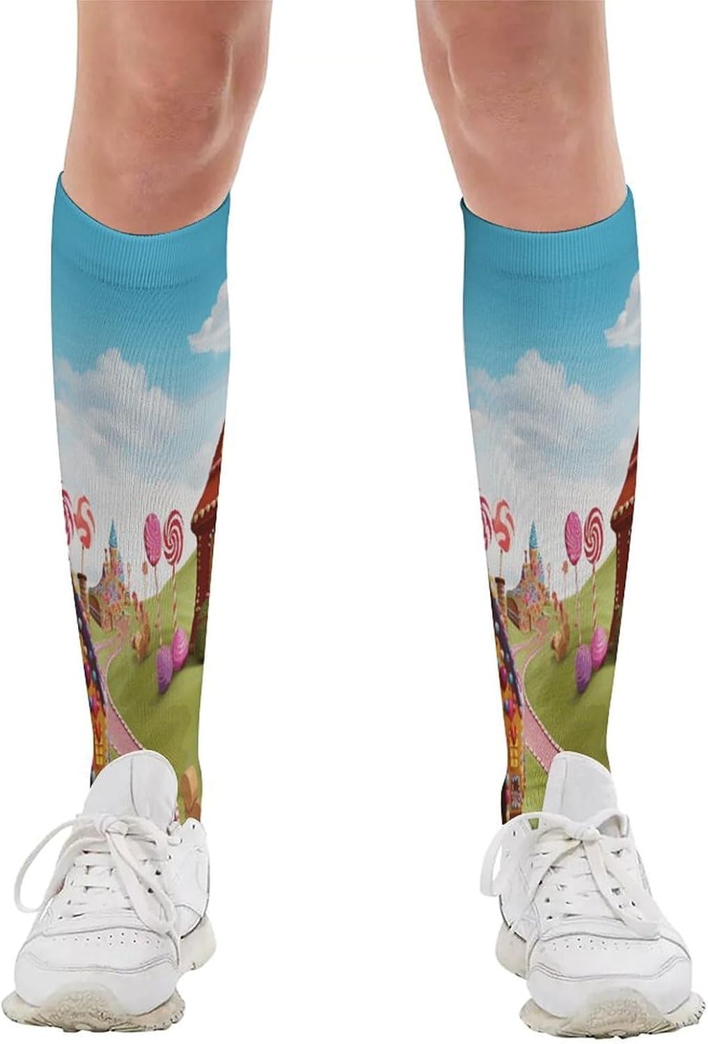 CANDY Mid-Calf Socks Women Warm Knee High Socks Cozy Hiking Skiing Soft Boot Mid Calf Stocking Unisex