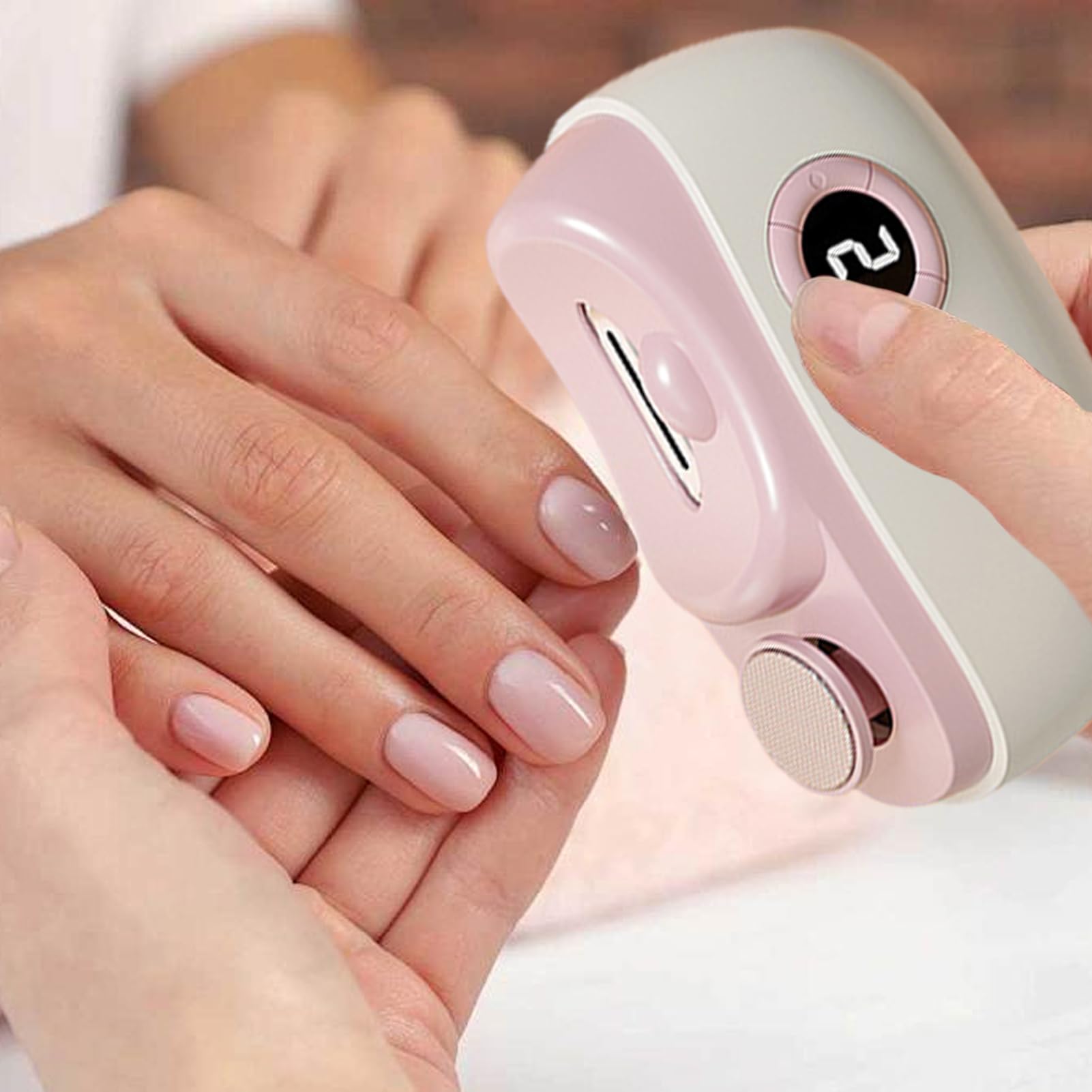 Electric Nail Clippers with Polishing, 2 Speeds Automatic Nail Trimmer with LED Light & Clip Storage, Electric Toe Nail Clippers for Seniors Adults Baby