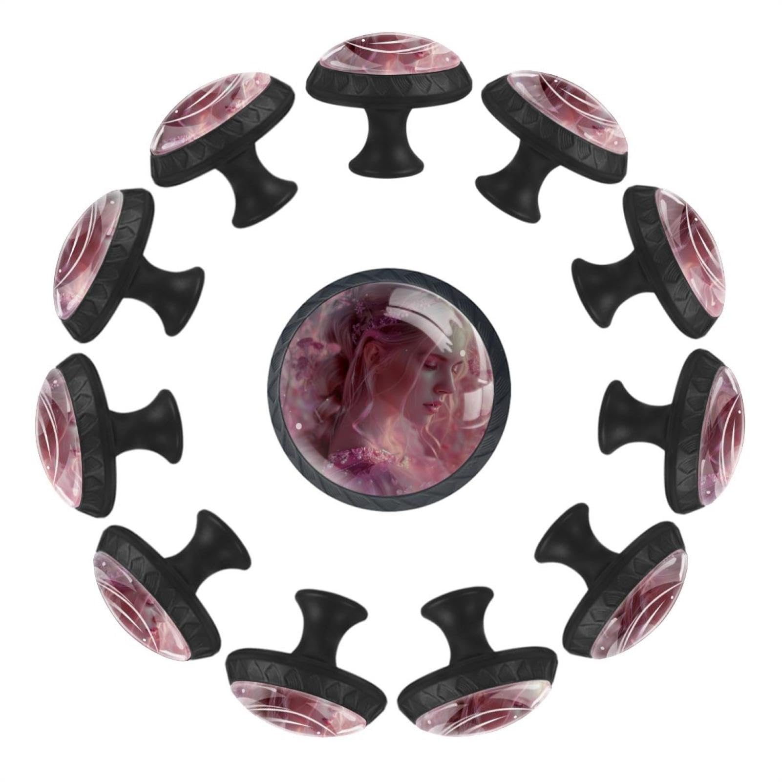 Boutons de tiroir cuisine en verre poignées armoire chambre cristal rose lot de 12