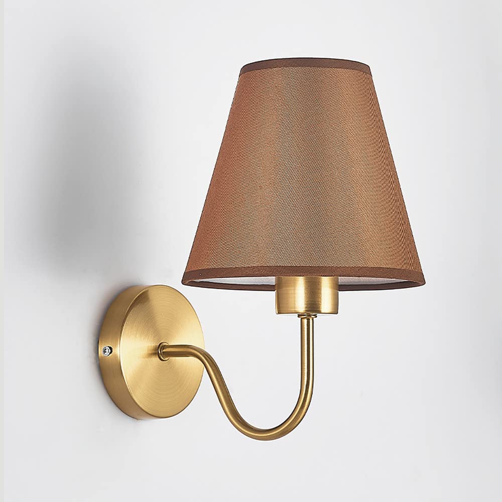 SXWNBIFH wall lamp Wall lamps for living room Fabric Classic Bedside Fixture Arm Wall Sconce Gold Metal Wall Mounted Lamps Cloth Shade Wall Sconces E27 for Living Room Bedroom Hotel