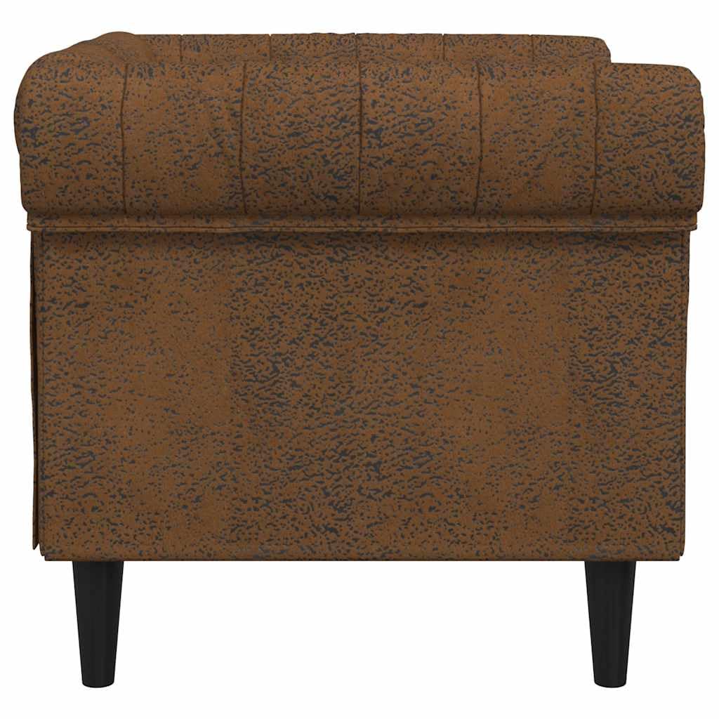 Sillón Chesterfield de Tela marrón,16.4kg-372546
