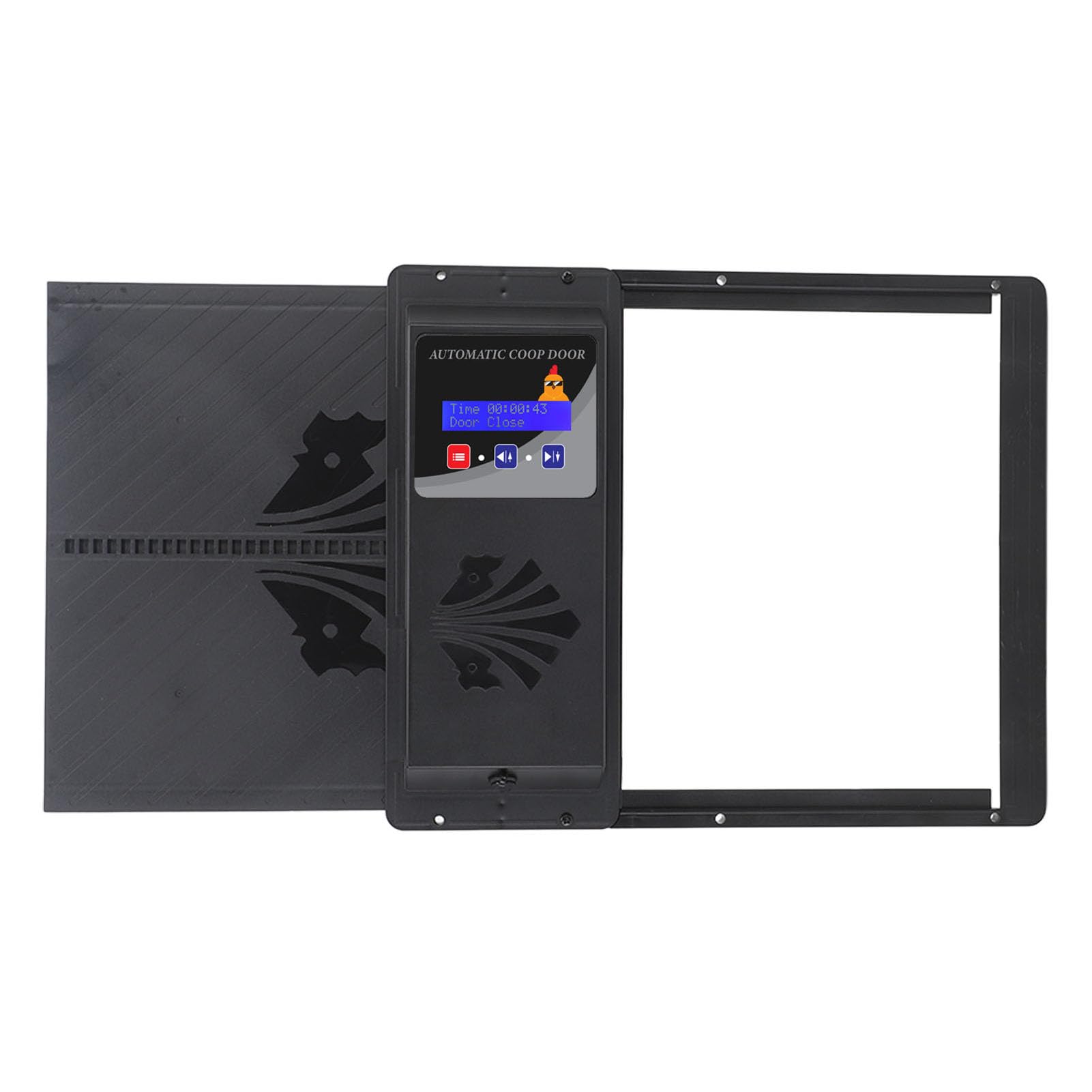 KKPLZZ Porta Automatica per Pollaio, Apertura Orizzontale, Alimentata Tramite USB, con Timer e Display a LED, con modalità Manuale e Temporizzata, per la Sicurezza di Polli, Anatr (#1)
