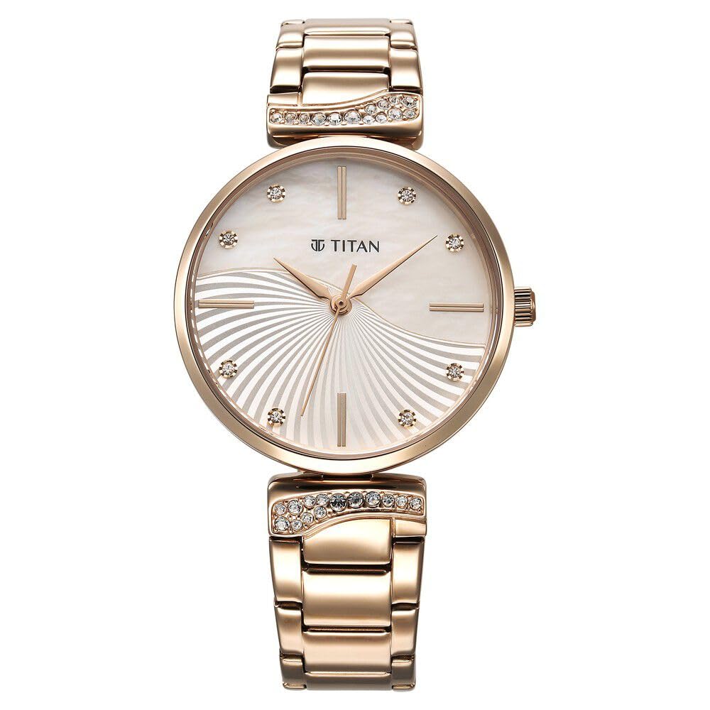 Titan Purple Style Up Quartz Analog Mother of Pearl Dial Stainless Steel Strap Watch for Women-NS95237WM02 (B0CSZ4RR5S) Amazon Price History, Amazon Price Tracker