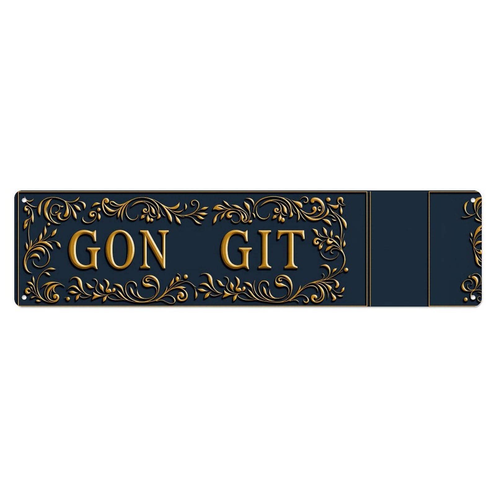 Golden Ornate Frame Design Pattern_1 Tin Sign Vintage Metal Poster Retro Bar, Home, Man Cave, Kitchen, Laundry Room Wall Art Decor Gift 4x16 Inch