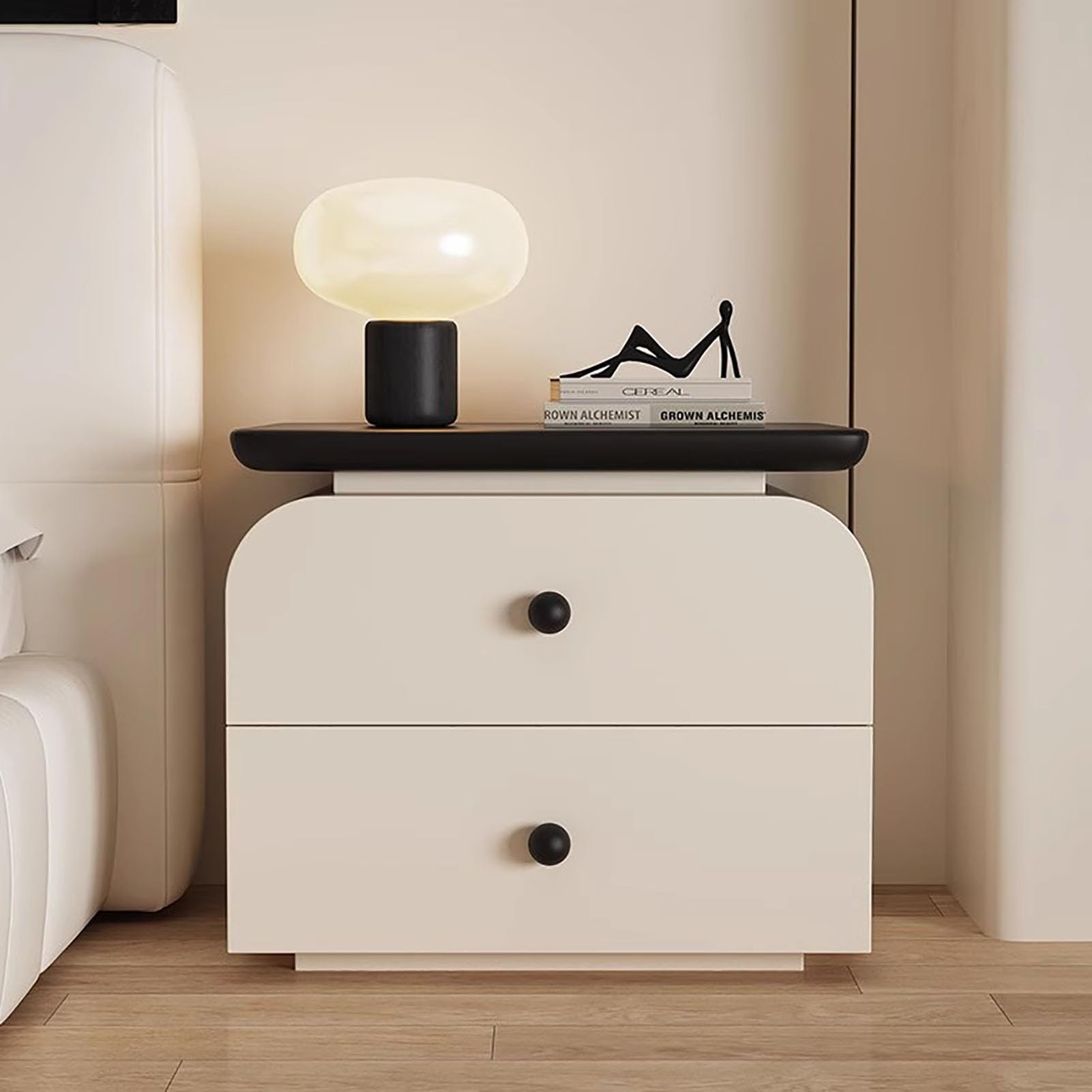 SXZenSpace Fashion Large Capacity Nightstand,Modern Wooden Table Cabinet Bedside Simple End Side for Bedroom Study Halway,A,50x40x50cm(20x16x20inch)