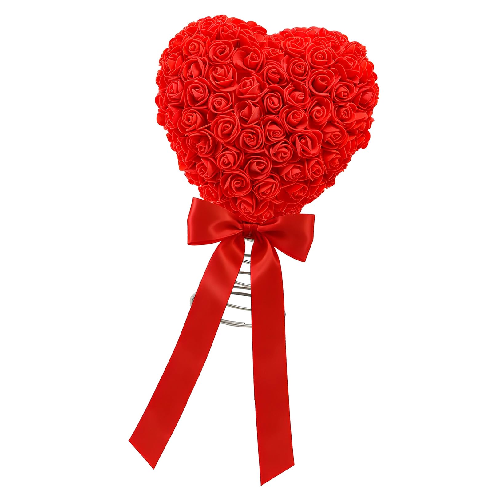 Premium Heart Bowknot Tree Toppers Ideal Valentine ' s Party and Home Wedding Holiday Party Supplies Thin Spume Flowers