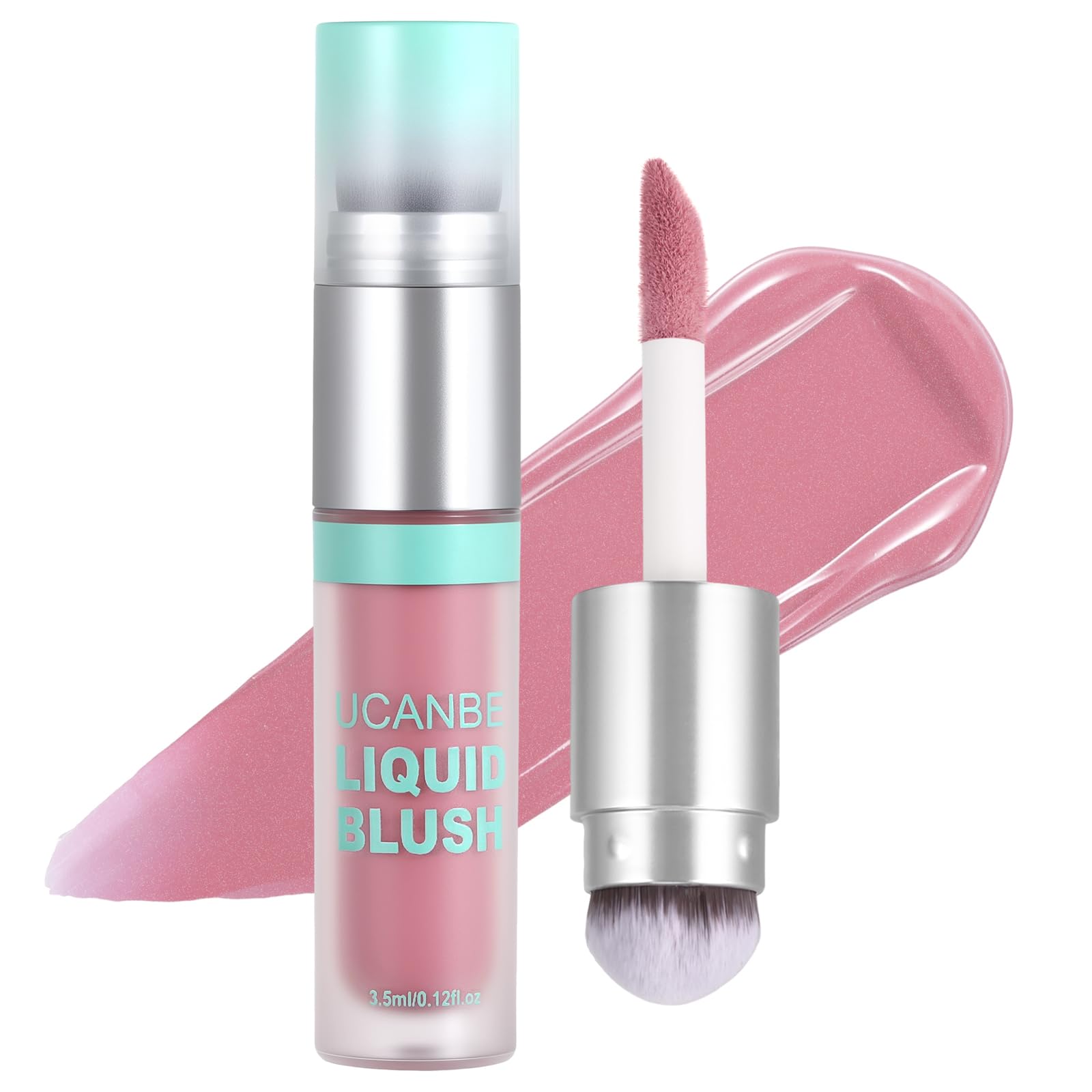 UCANBE Liquid Blush mit Integriertem Pinsel & Abgeschrägtem Applikator, 2-in-1 Taufrisches Rouge für Gesicht & Wangen, Langanhaltend, Hochpigmentiert für Einen Natürlichen Glow (Serenade Pink)