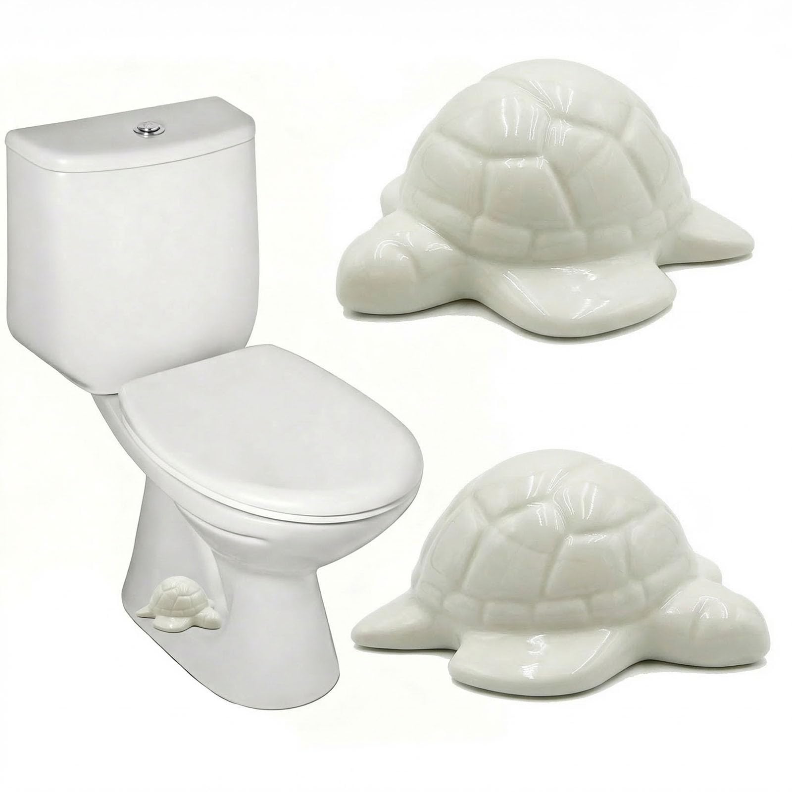 Tapas para tornillos de inodoro de cerámica premium blanca juego de tortugas marinas decorativas