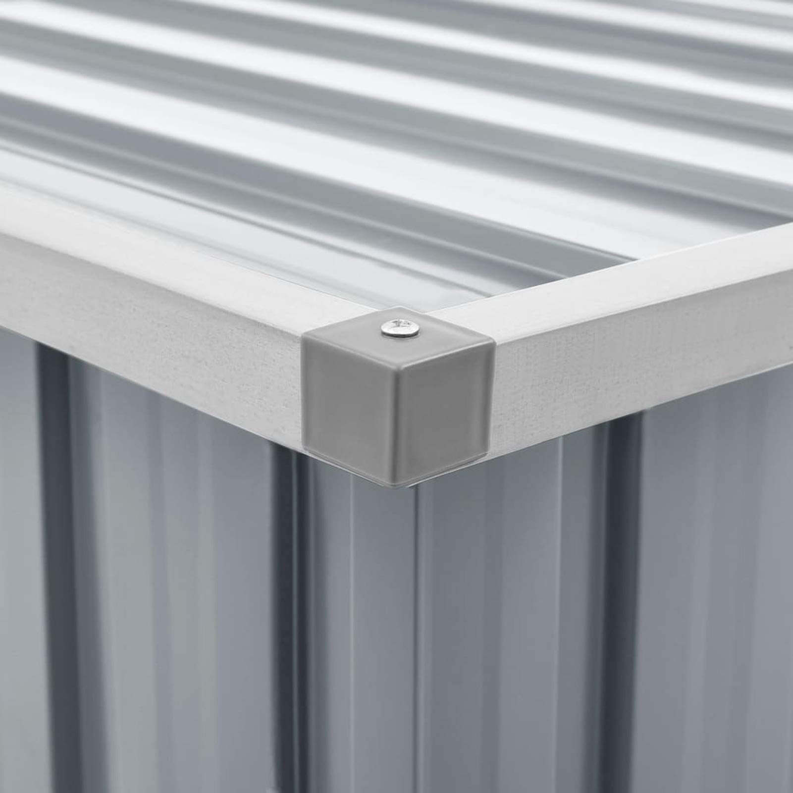 Festnight Gartenbox Wasserdicht Groß Metall Auflagenbox Garten Aufbewahrungsbox Draußen Kissenbox Gerätebox Gartentruhe Terrasse Balkon Outdoor Indoor, Grau 129x67x65 cm