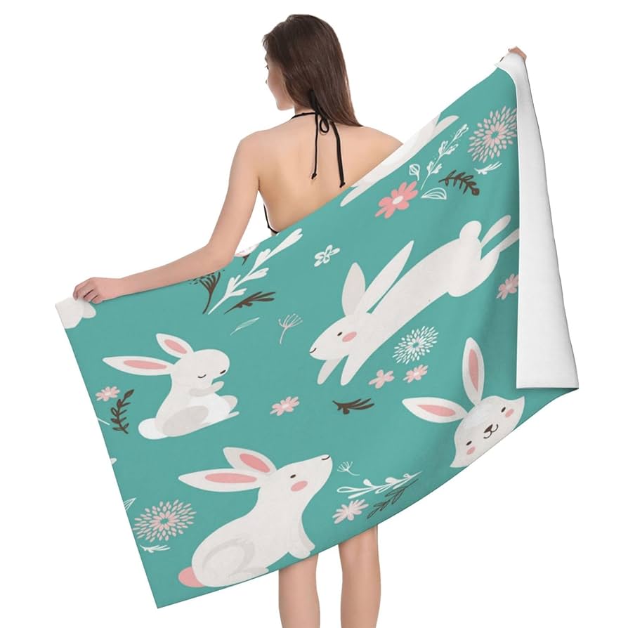汎用うさぎ　バスタオル Amazon｜兎柄 兎 ウサギ柄 うさぎ 動物柄 タオル 大判バスタオル