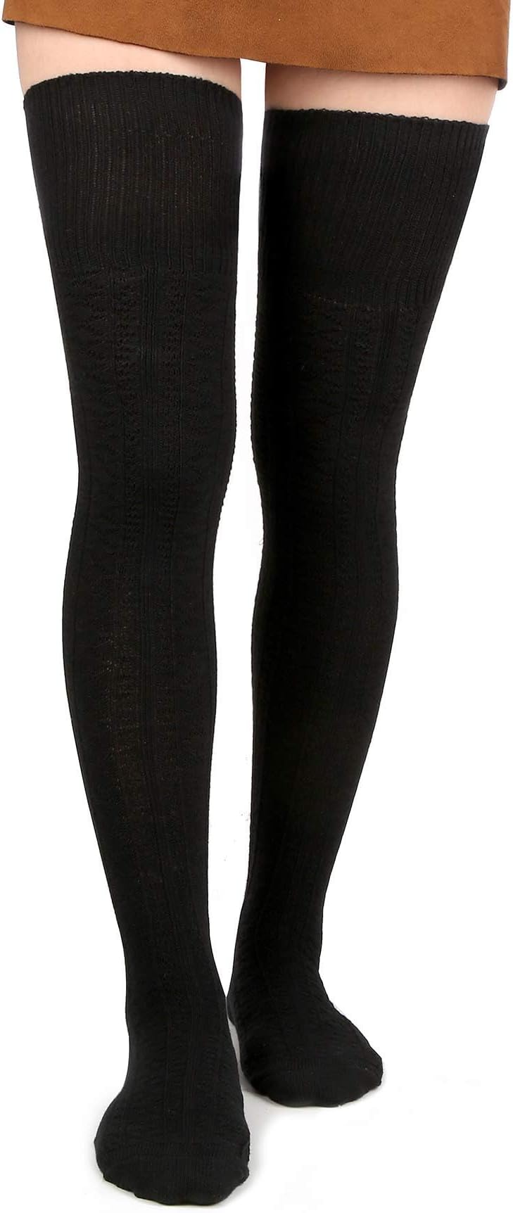 Women Thigh High Socks Extra Long Cotton Knit Warm Thick Tall Over the Knee Boot Stockings Leg Warmers Daily Wear