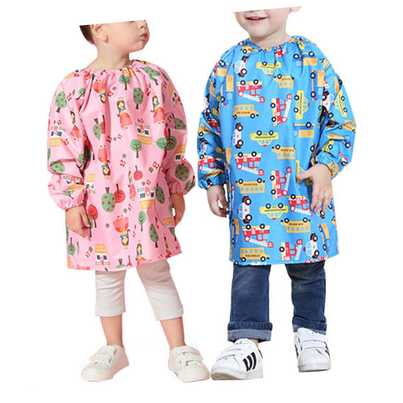 CHILDWEET Grembiule da Pittura per Camice da Disegno in Poliestere Rosa Taglia S Abbigliamento Protettivo Antimacchia e Traspirante per Attività Artistiche
