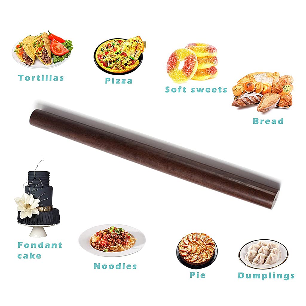 Rodillos De Cocina, Varilla De Masa De Ébano Francés para Hornear, Pastelería, Pizza, Pastel, Galletas, Suministros Esenciales, Regalo para Panadero,50 * 3cm