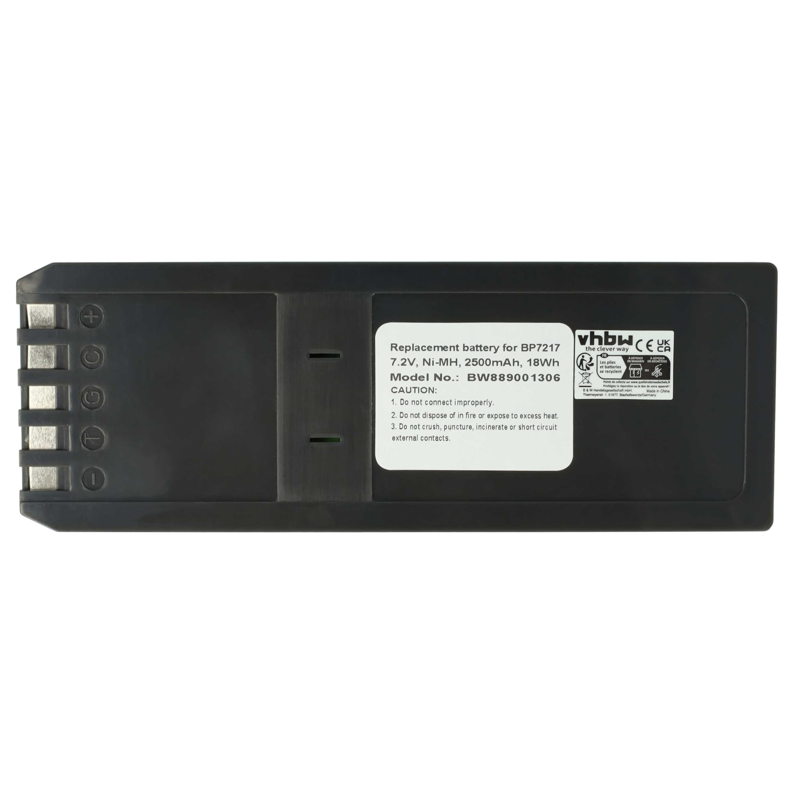 vhbw 2X Akku Ersatz für Fluke BP7217 für Messgerät (2500 mAh, 7,2 V, NiMH)