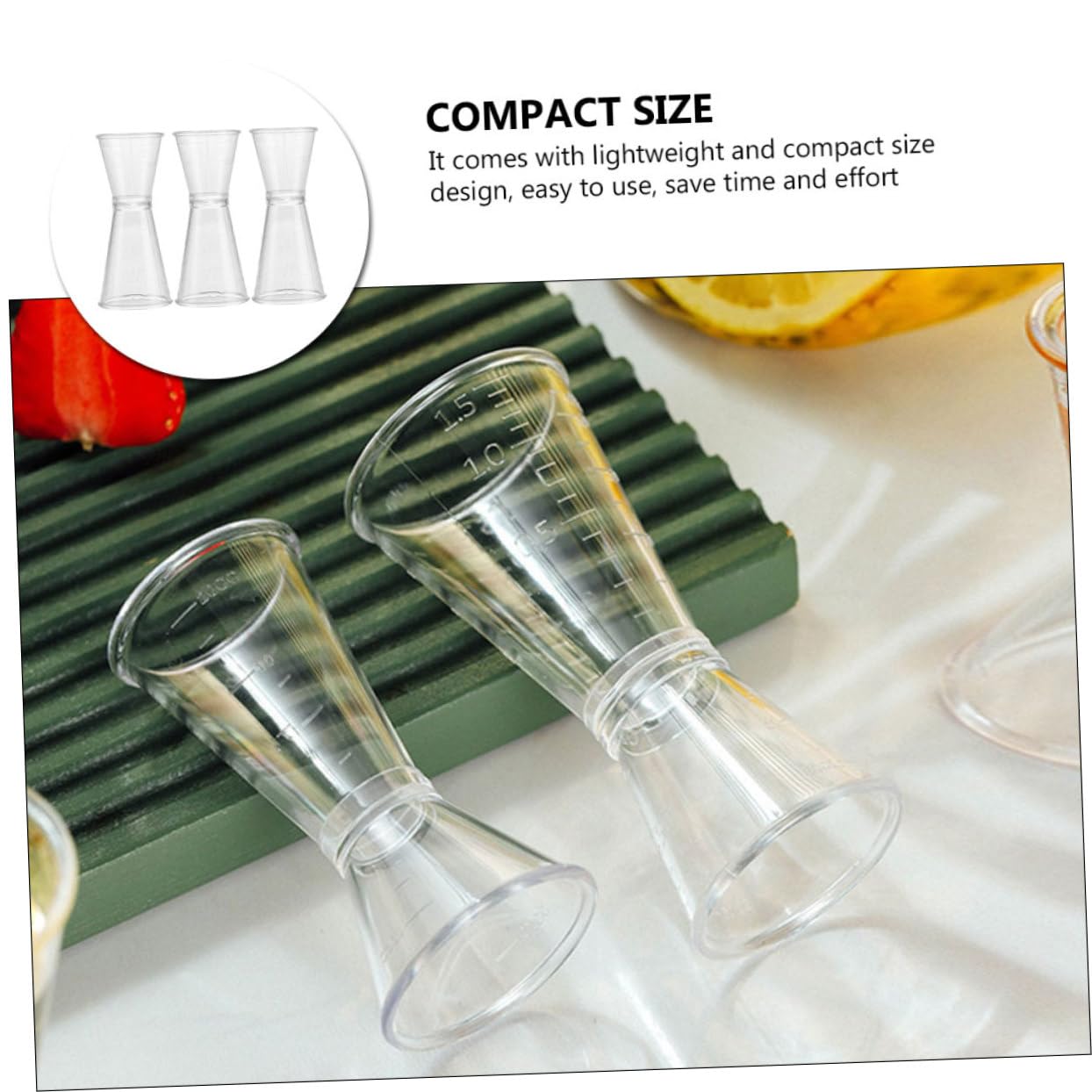HOLIDYOYO Large Measuring Cup Plastic Jigger Cocktail Double Jigger Bar Tool Ounce Cup Efficient Shot Measure