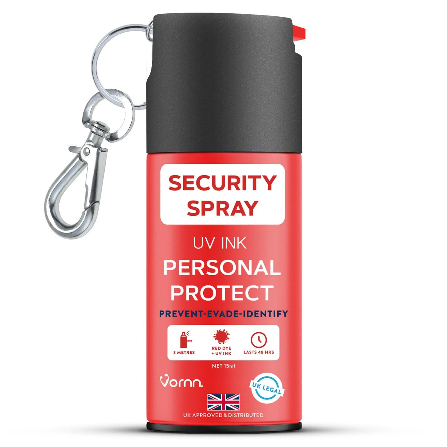 Personal Security Marker Spray - UK Legal Dye & UV Identifier - Keychain Safety Device for Men & Women