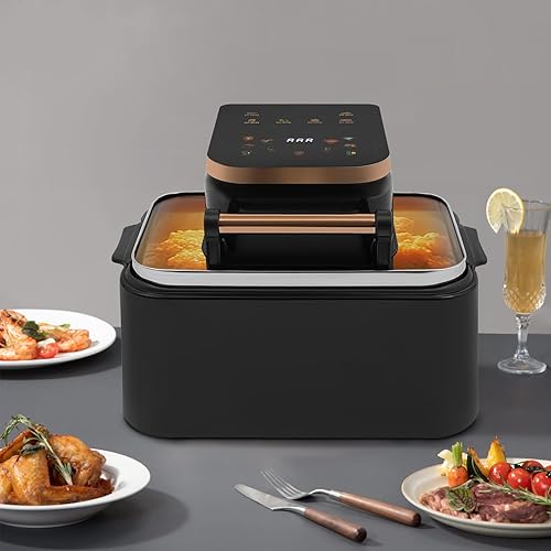 Miniatura 8 de Freidora de aire grande, freidora de aire digital de 12.68 cuartos de galón con temporizador y temperatura ajustables, 6 modos preestablecidos,