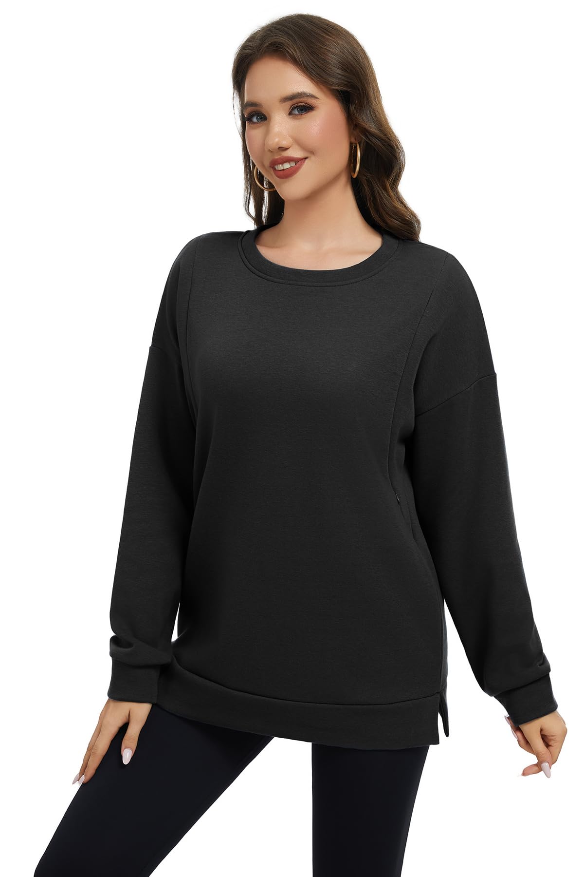 Smallshow Still-Sweatshirt für Damen, Fleece, langärmelig, Stillkleidung