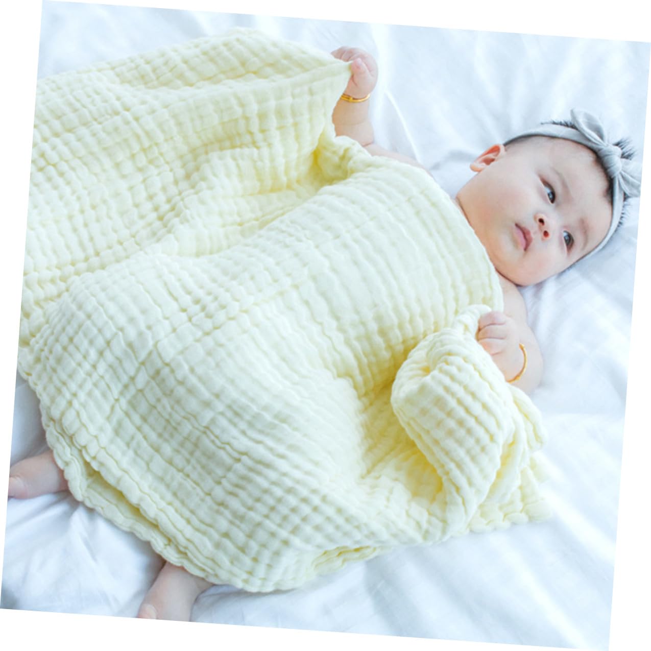 NOLITOY 3 Stück Babydecke aus Baumwolle Leichte und Atmungsaktive Puckdecken für Neugeborene Weiche Kuscheldecken für Indoor und Outdoor Nutzung
