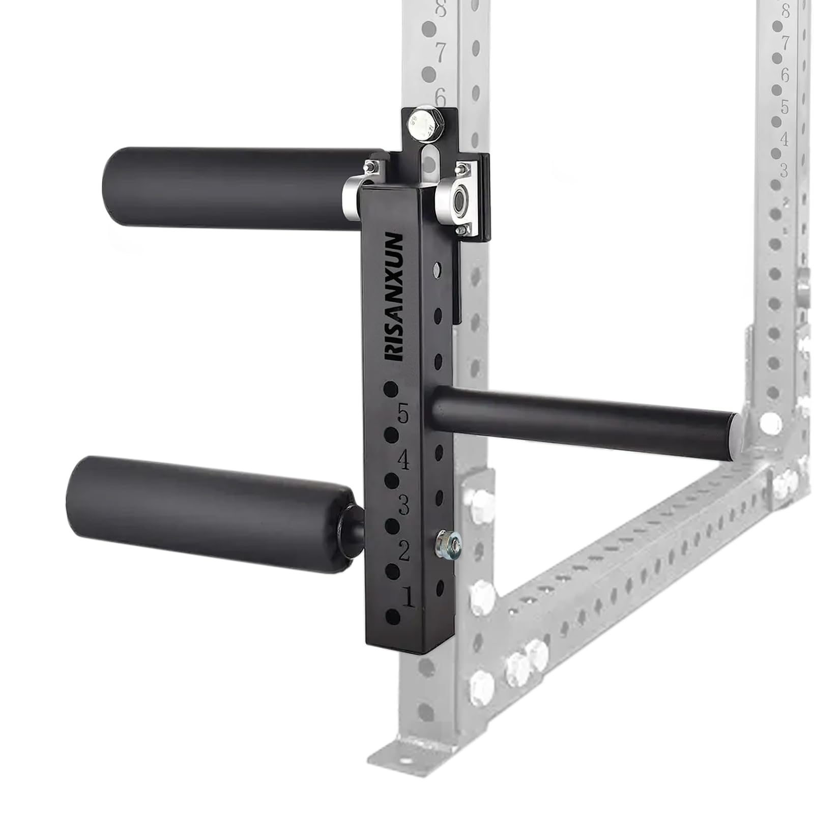 Adjustable Leg Extension and Curl Machine Squat Rack Attachment - Max Load 600lbs (2 Options for Squat Racks with 18mm or 26mm Holes)