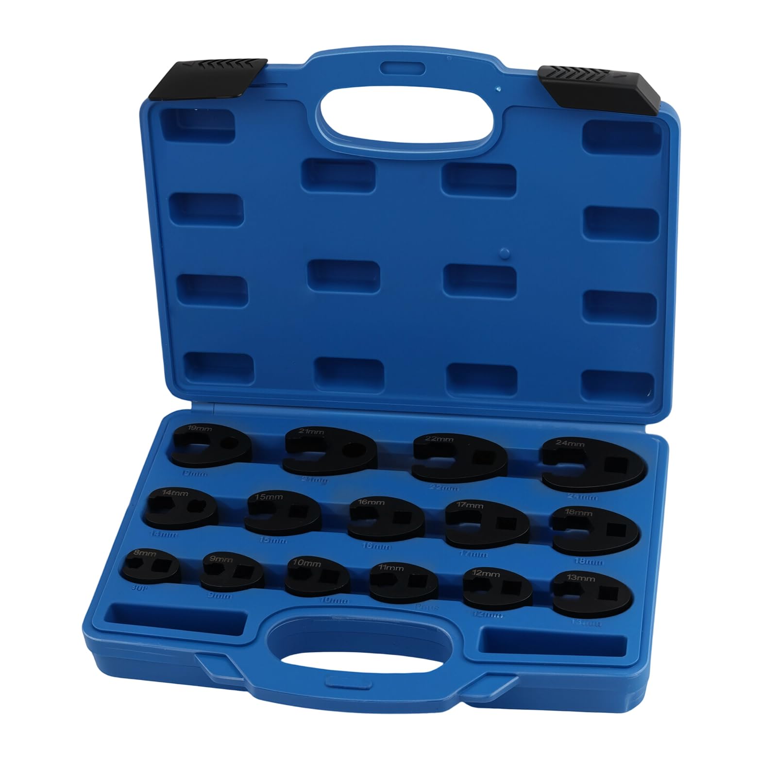 NAMYEUT 15PCS Crowfoot Wrench Set, Metric 8-24mm 3/8 in and 1/2 in Flare Nut Spanners