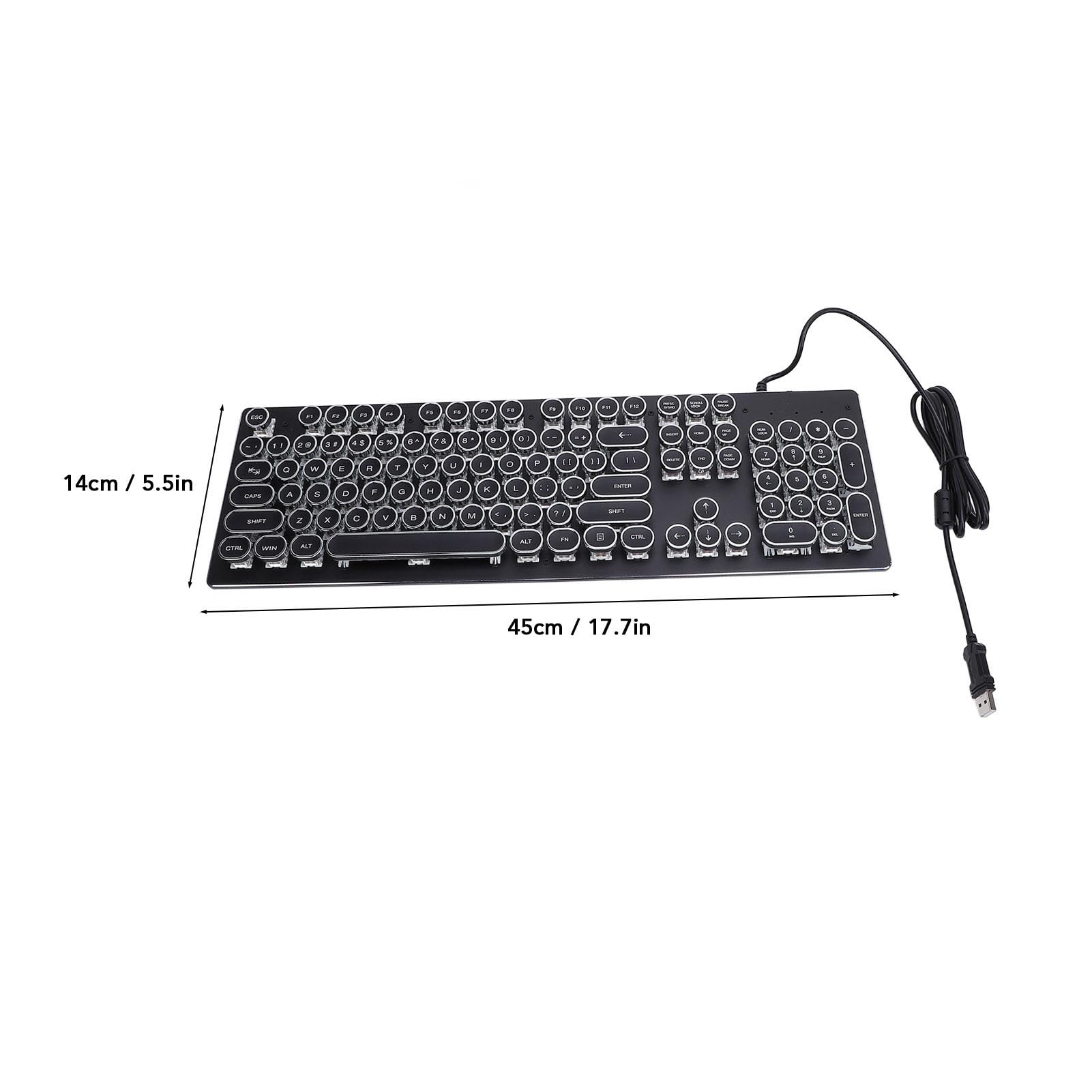 Mechaniczna Klawiatura do Gier ze 104 Klawiszami RGB, Podświetlana Przewodowa Klawiatura USB z Niebieskim Przełącznikiem, Klawiatura Komputerowa do Komputera Stacjonarnego (BLACK)