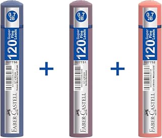 Faber-Castell 0,7mm 120'li Min,3'lü Set, 2B Mekanik Kalem Ucu, Soft‑Touch, Kolay Taşınabilir
