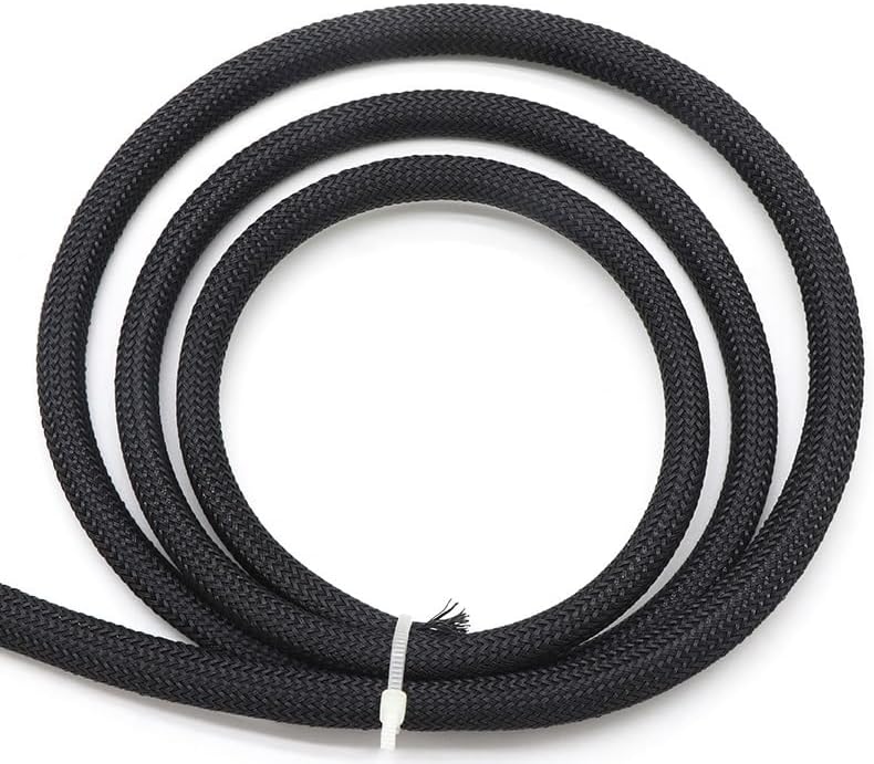Expandable Braided Cable Sleeve, 4mm PET Expandable Cable Sleeve High Density Braided Multicolor Multiple Sizes(Black,20METER)