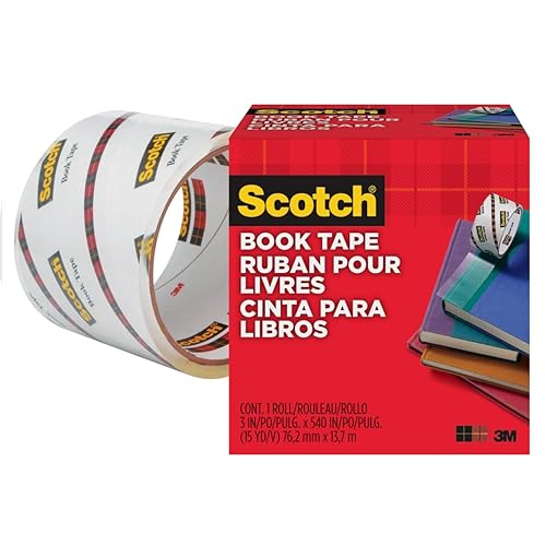 Miniatura 4 de Scotch Book Tape, 3 in x 540 in, Excellent for Repairing, Reinforcing Protecting, and Covering (845-300)