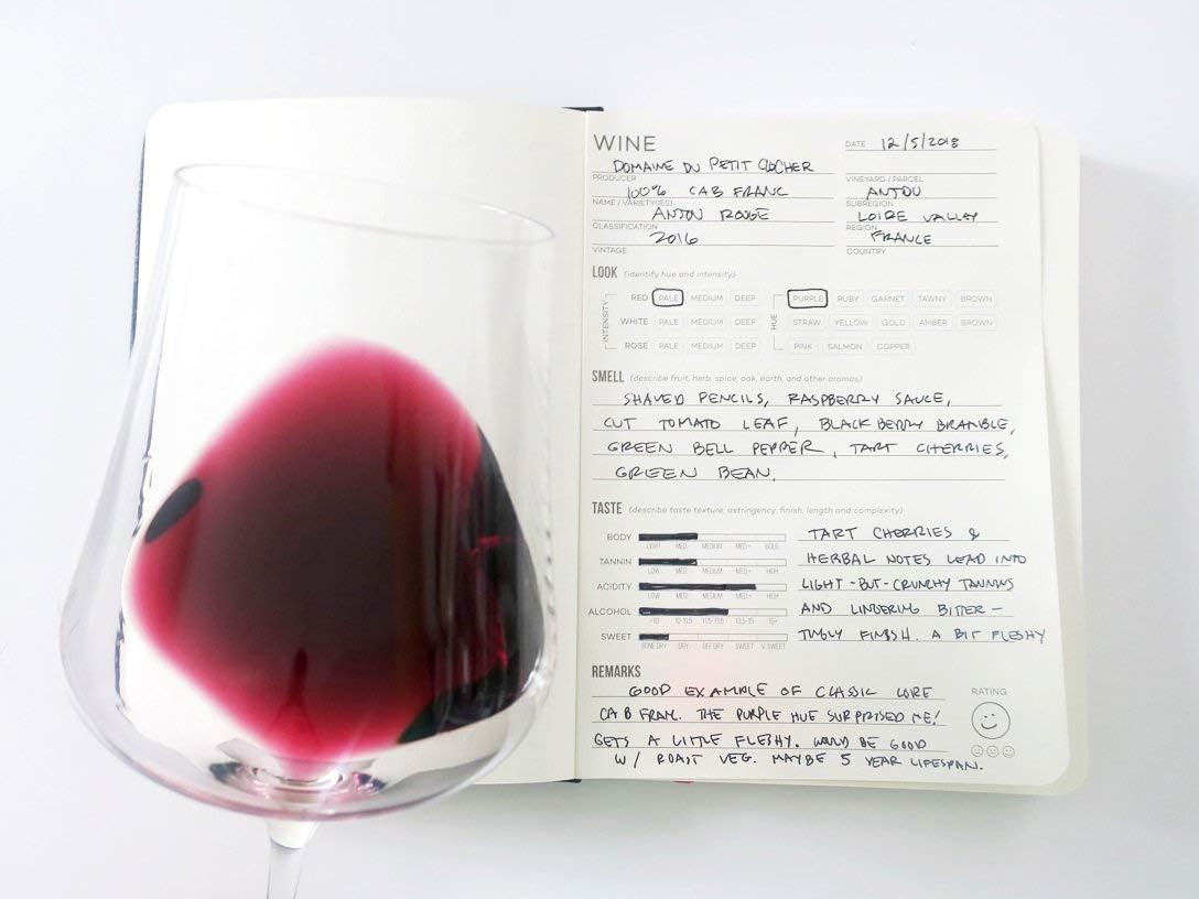 Wine Folly Wine Tasting Journal – Guided Notebook for Wine Notes (B6, 5"x7") | Includes 4-Step Tasting Method, Wine Color Chart, Ribbon Marker – Perfect Wine Gift Black and Gold