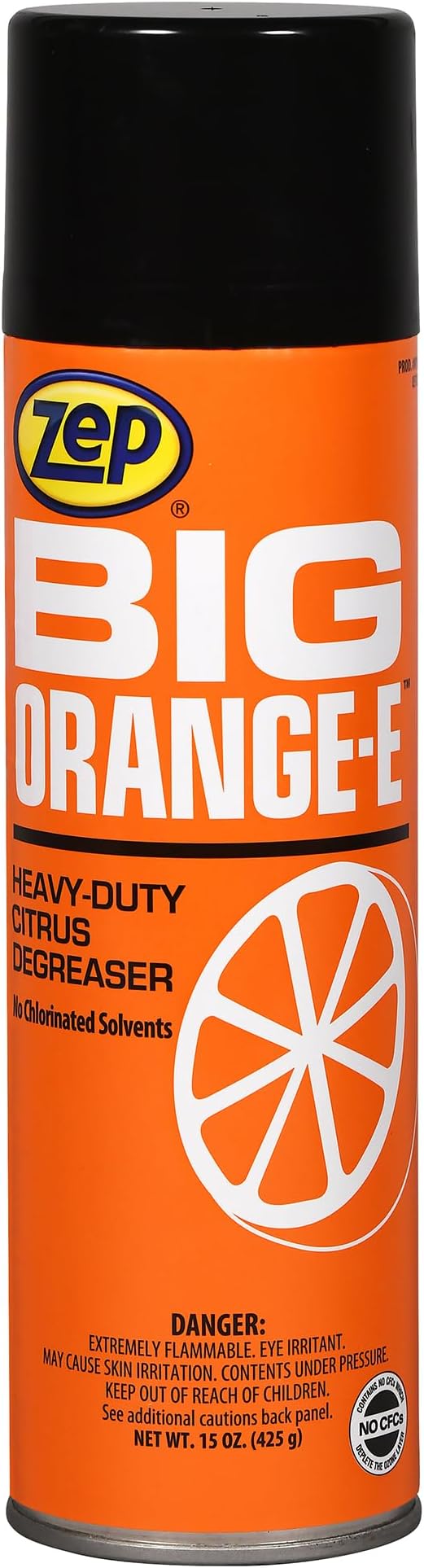 Zep Big Orange-E Heavy-Duty Citrus Degreaser Aerosol - 15 oz (Case of 12) 18501 - Industrial Strength, Formulated with Natural Solvents, Dissolves Heavy Soil, Grease, Tar, Oil,