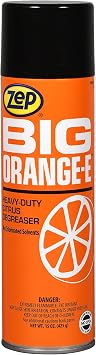 Zep Big Orange-E Heavy-Duty Citrus Degreaser Aerosol - 15 oz (Case of 12) 18501 - Industrial Strength, Formulated with Natural Solvents, Dissolves Heavy Soil, Grease, Tar, Oil,