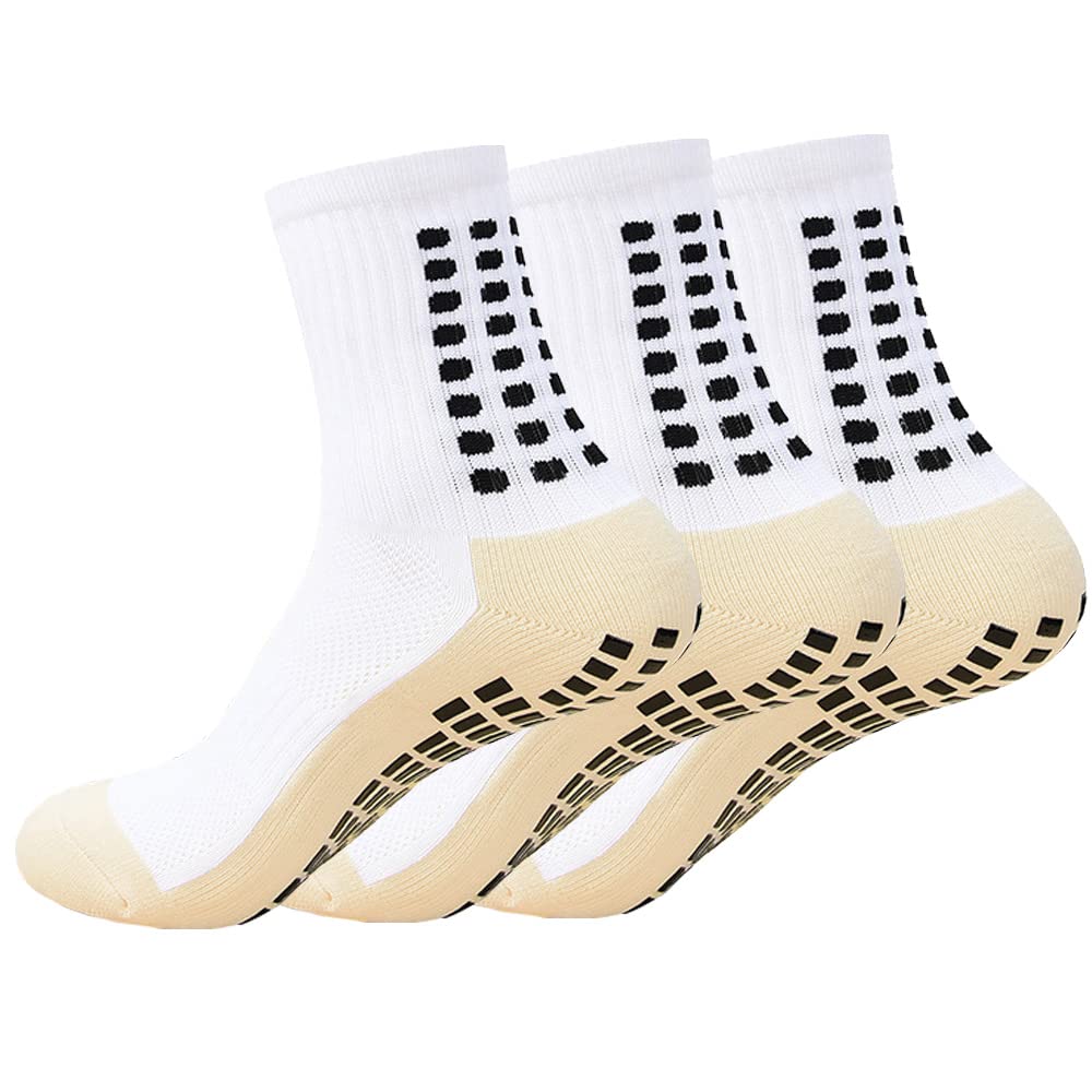 Sponsored Ad - Men's Socks Soccer Non Skid Ball Football Socks Anti-Slip Athletic Non Slip Pads for Basketball Sports Sock