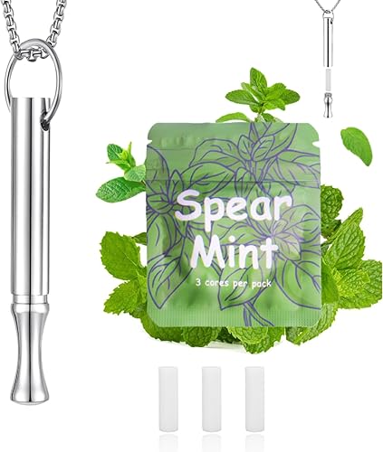 Miniatura 4 de 3 paquetes de núcleos de sabor a menta verde a base de plantas para respirar collar para romper hábitos naturalmente  9 núcleos totales se adaptan a