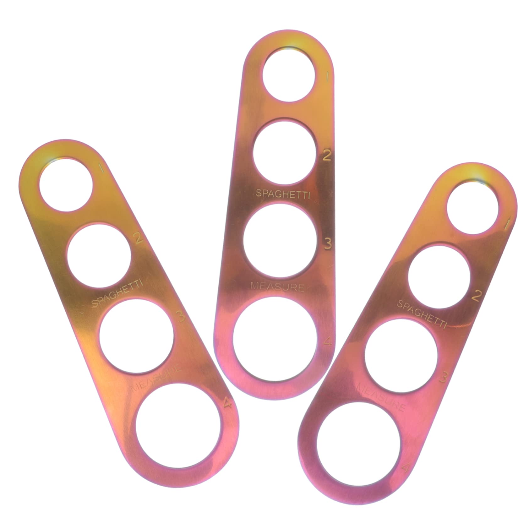 MOLUCKFU 3pcs 4-hole Pasta Ruler Tagliatelle Pasta Spaghetti Portion Diameter Spaghetti Pasta Spaghetti Measurer Horse Pasta Spoon Pasta Gadgets Noodles Pasta Measuring Tool Stainless Steel