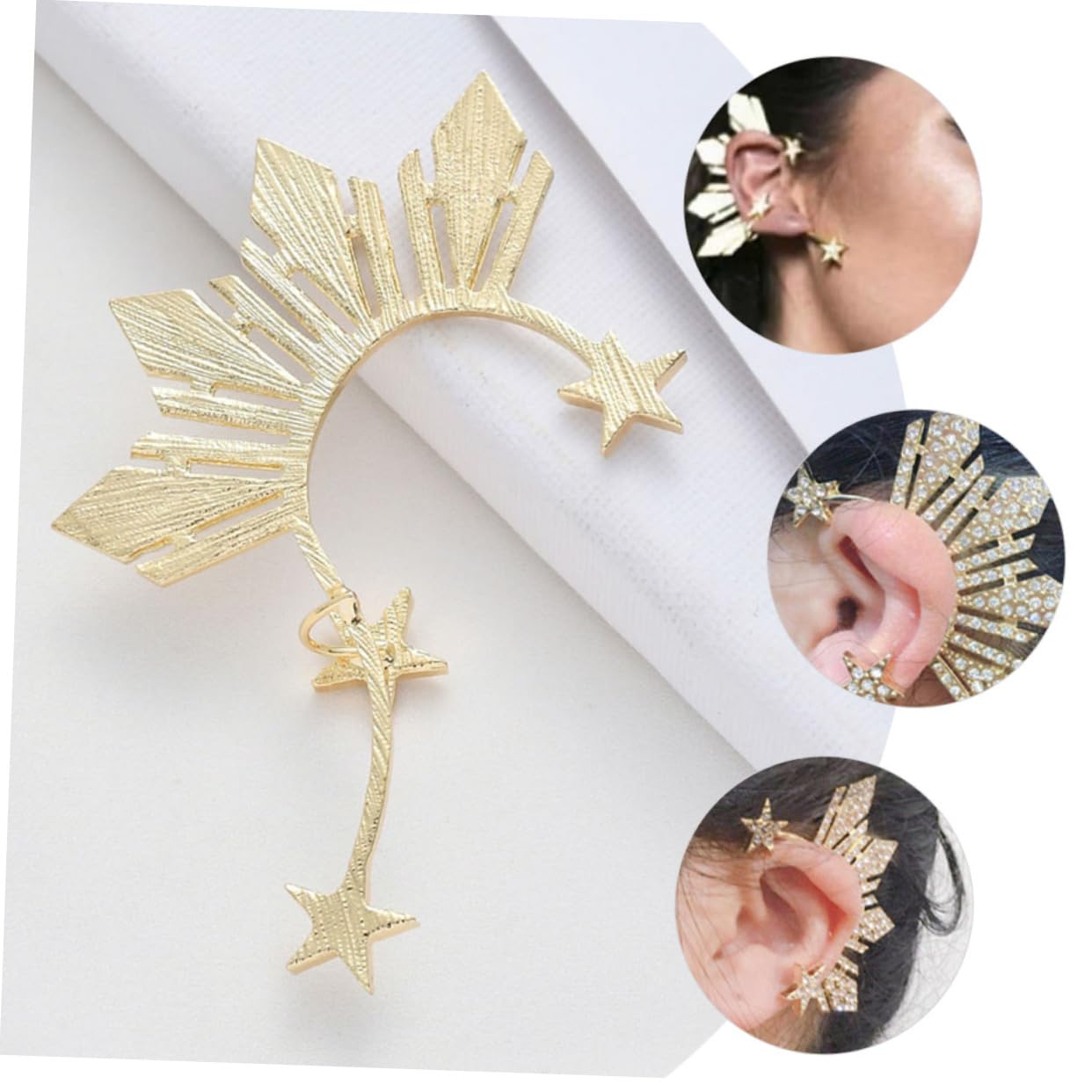 4pares Pendientes De Para Mujeres Pendientes De Orejeras De De Rhinestone Elegantes