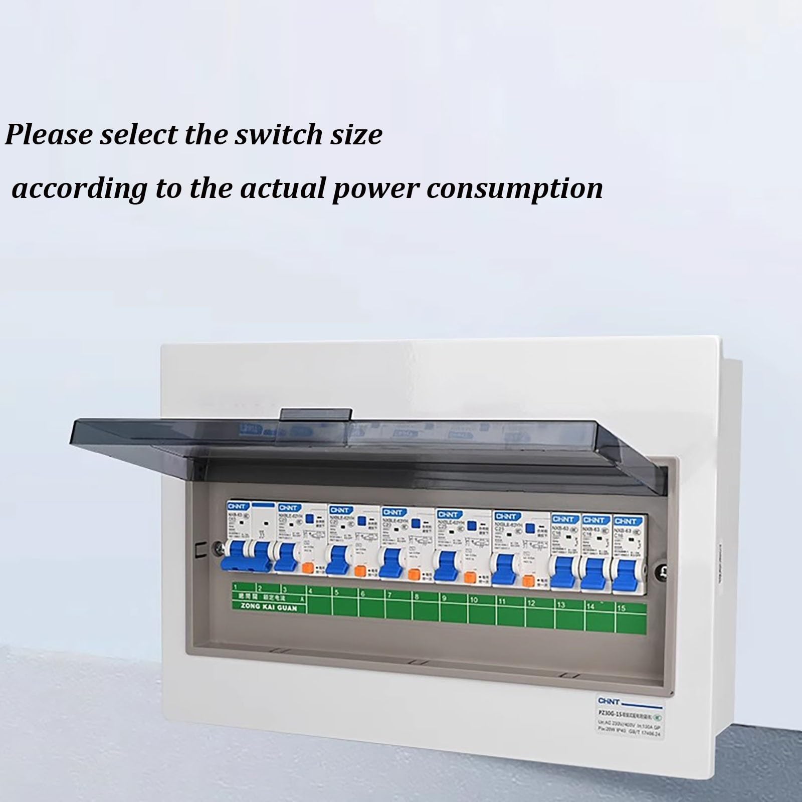 Coffret De Distribution En Saillie/encastrable IP40 10/12/15 Voies | Panneau Ignifuge Simple Rangée 230/400 V | Armoire Électrique Étanche À La Poussière Et Aux Éclaboussures(10WAY,Surface-Mounted)