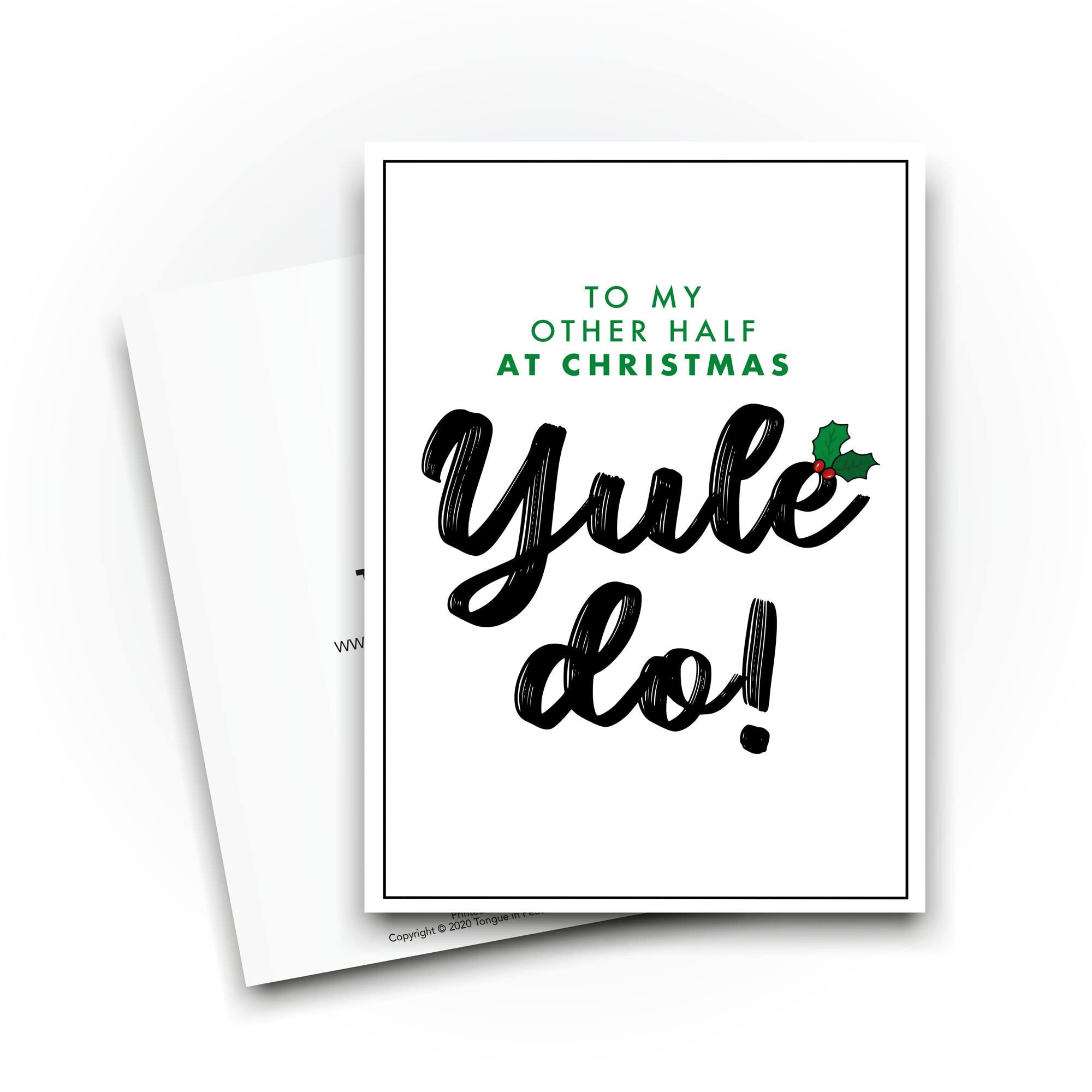 Lustige Weihnachtskarte – 'To My Other Half At Christmas Yule Do', A5 Mit Umschlag