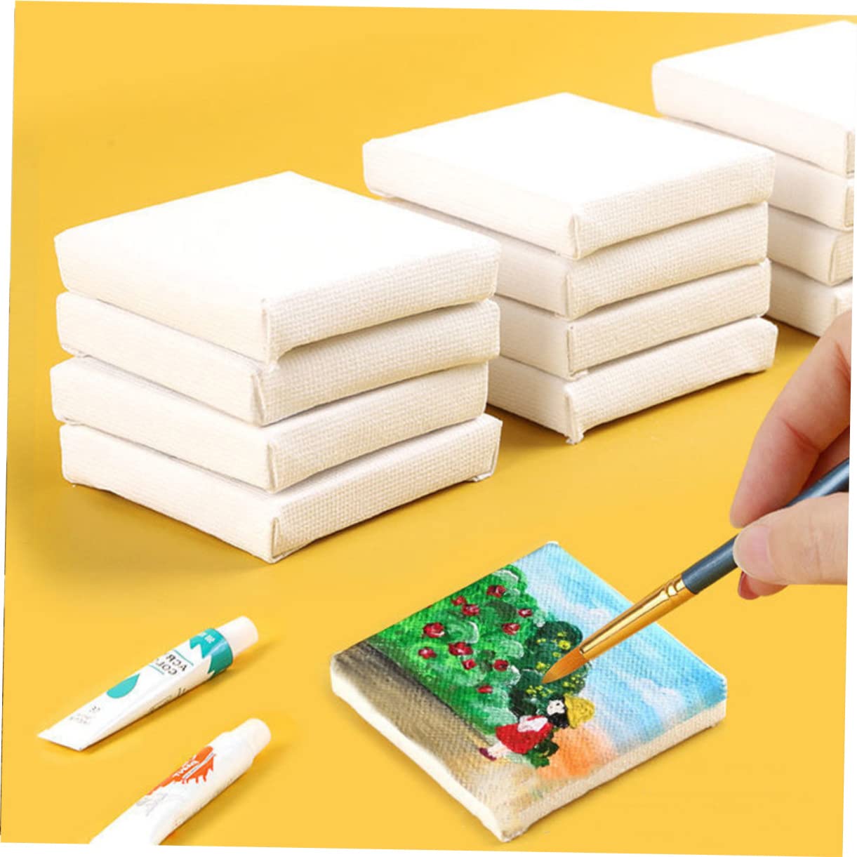 10 Juegos mini tablero de pintura al óleo mini caballete de escritorio caballete de niños caballete madera decoración caballete de lona multifunción mini caballete decorativo marco