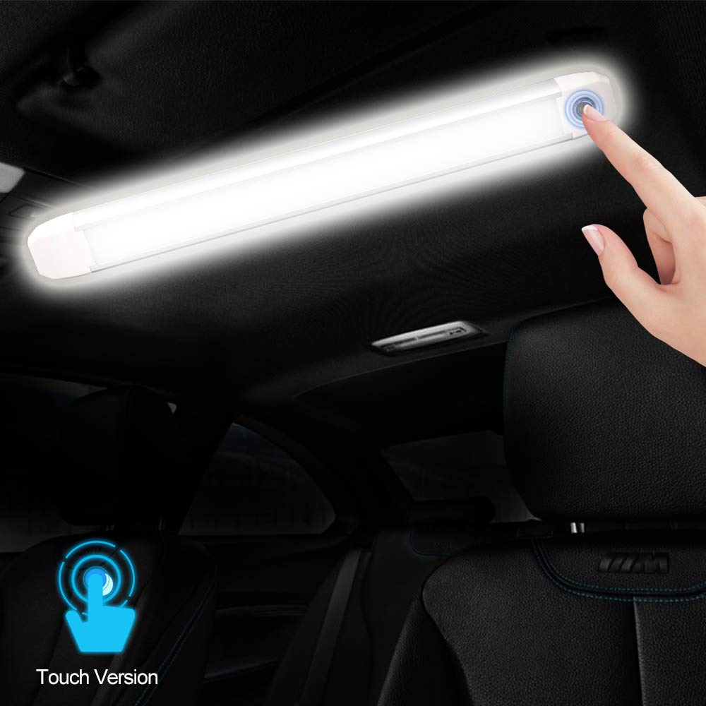 MesllinRV Touch Lights Interior Ceiling Light Fixture LED Trunk Light 2100 Lumen with Touch Switch Interior Lighting for Car/RV/Trailer/Camper/Boat DC 12V 6000K (1-Pack)
