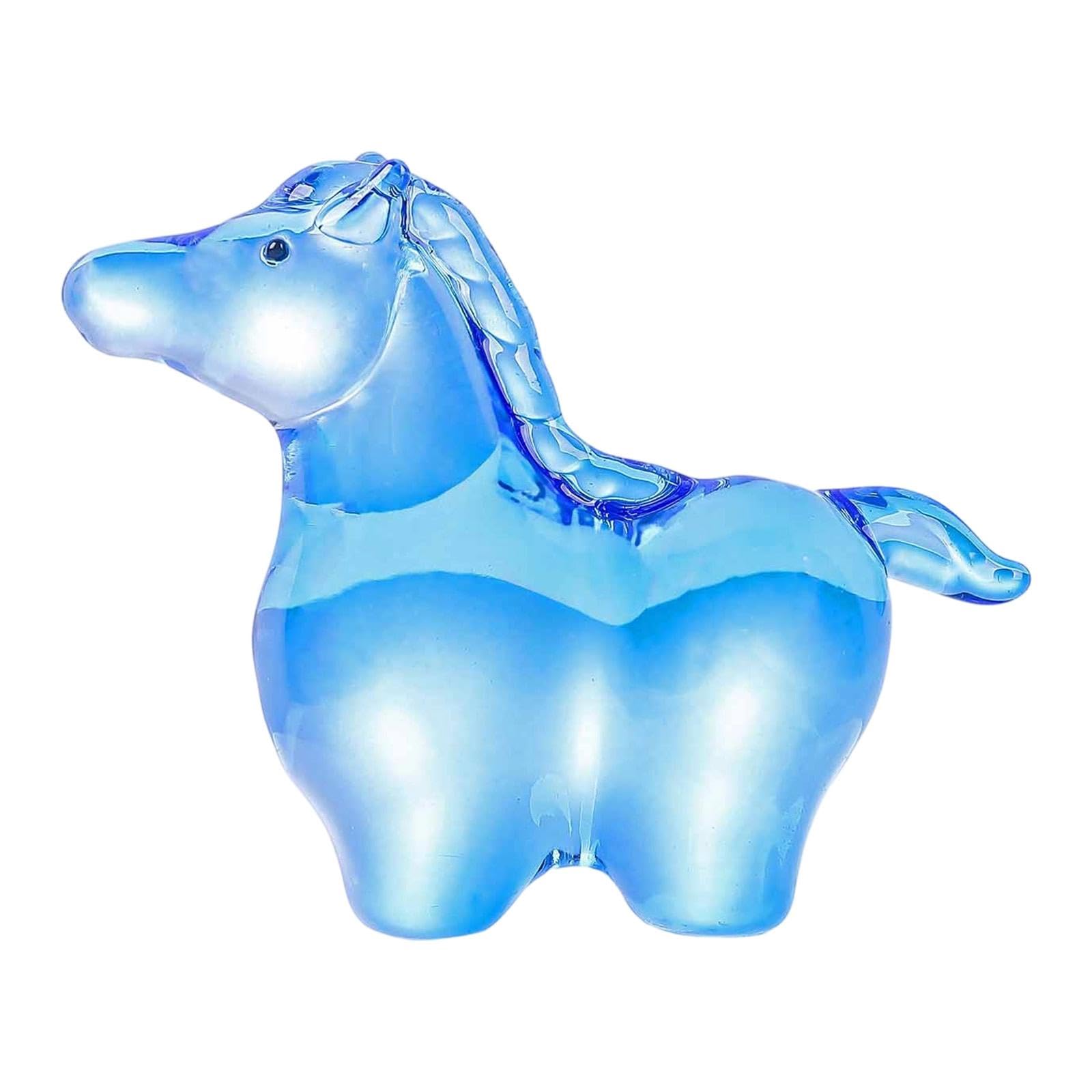 HouseVibe Miniature Horse Statue, Animal Sculpture Figurine, Collector's Item for Shop Festivals, Resin Craft- Blue