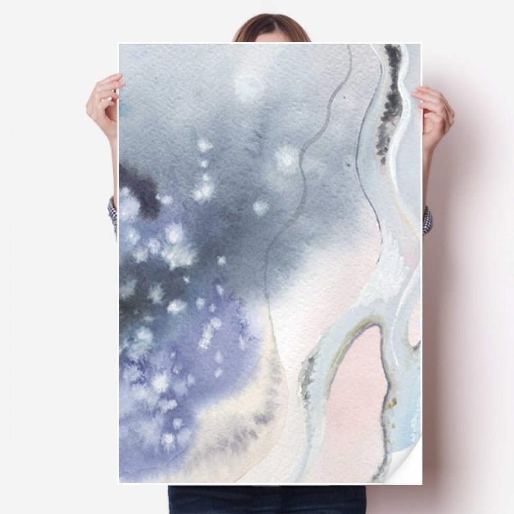 Vinyle autocollant de mur aquarelle multicolore pour poster mural de chambre