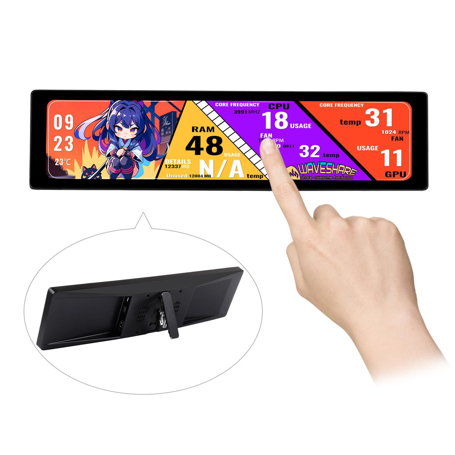 Amazon.com: waveshare 11.9inch IPS Display, Compatible with