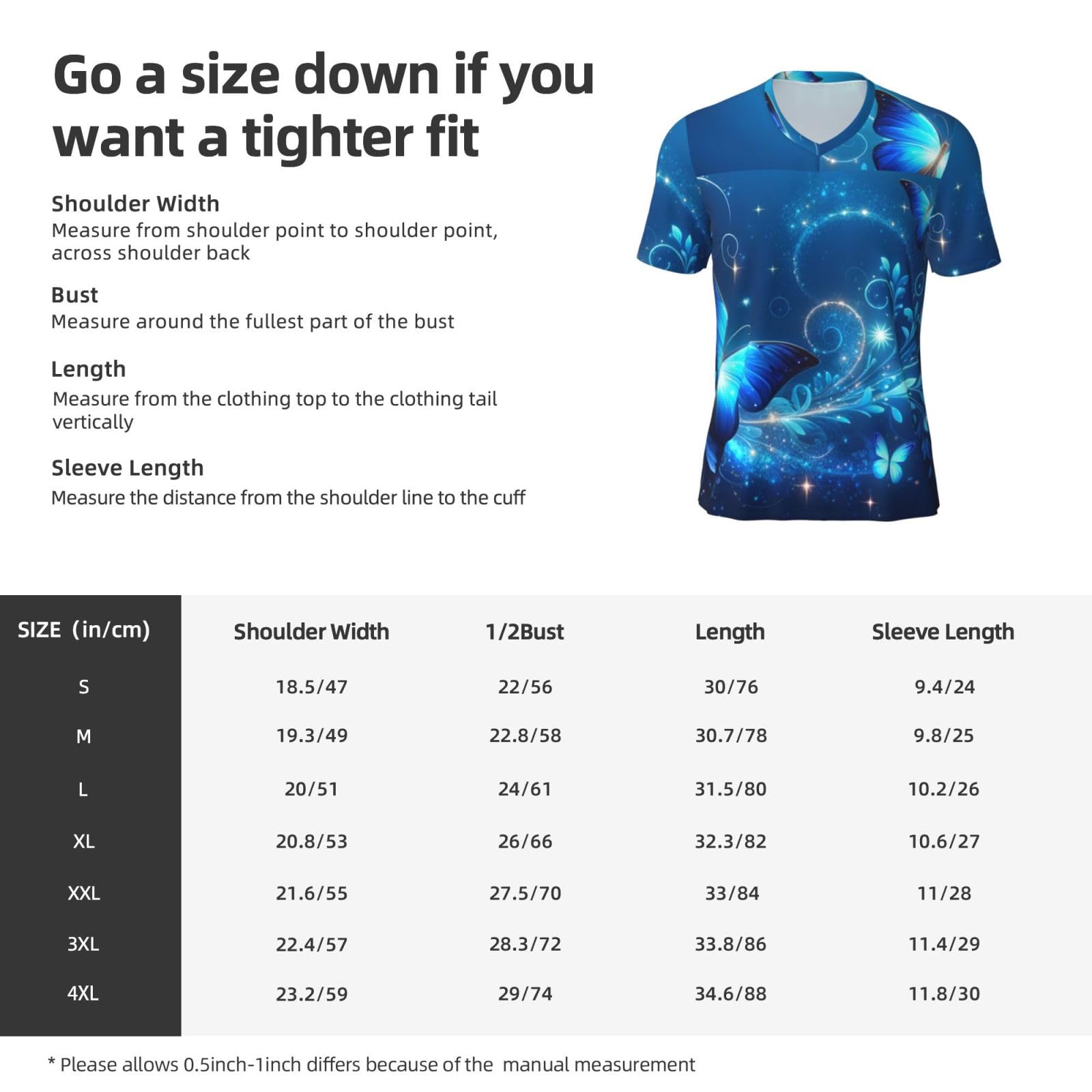 Stylish Athletic Sports Jersey Butterfly-Sparkle-Stars Men's Rugby Jersey Xx-Large