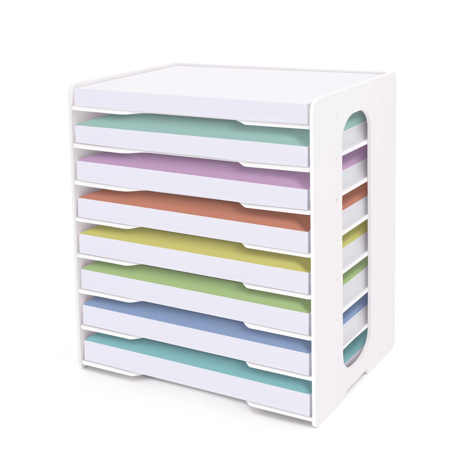 SONGWAY Grande organizer per documenti da scrivania, 7 ripiani, dimensioni legali, organizer per documenti, vassoio per lettera, organizer da scrivania per casa, ufficio, scuola