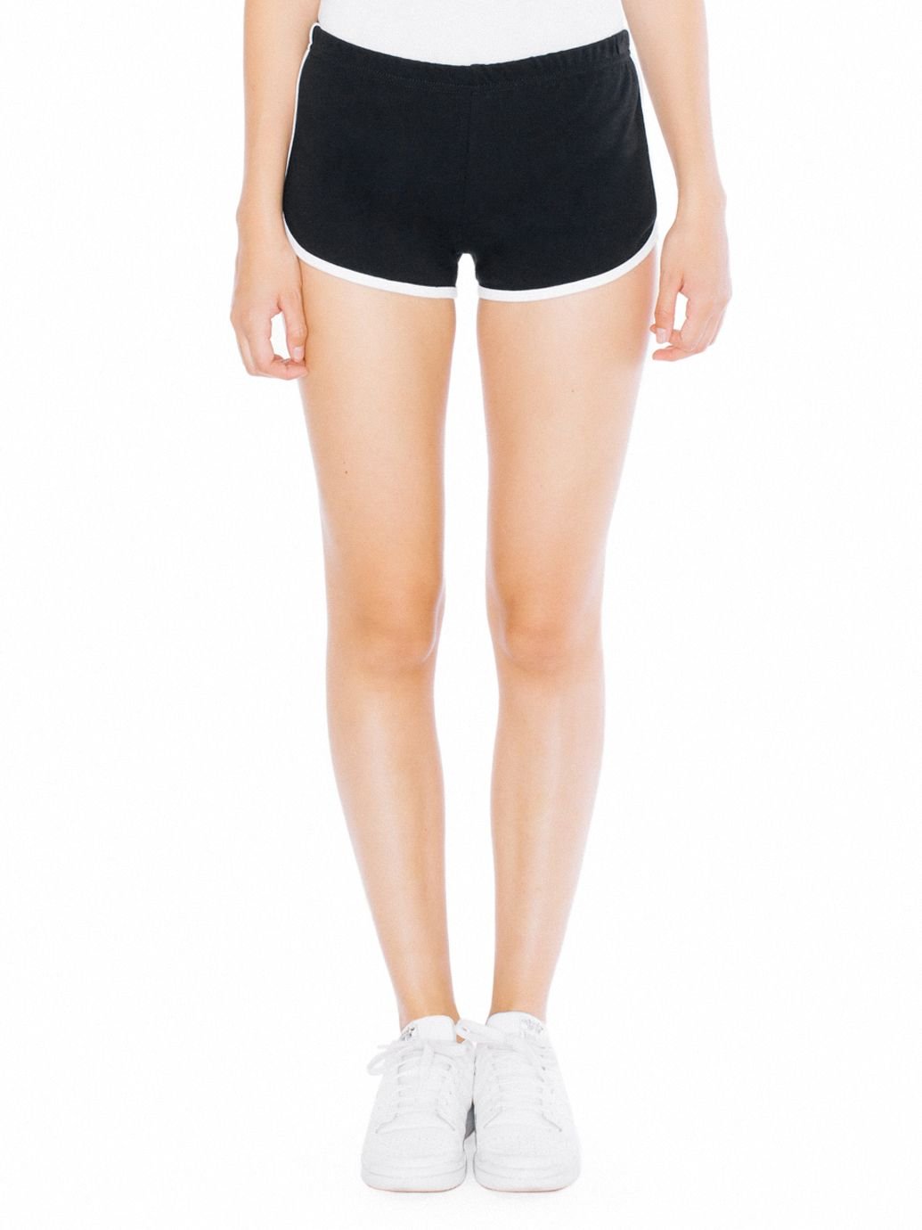 American Apparel Interlock Running Short - Black/White/S