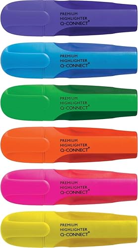 Q-Connect KF16042 Textmarker Einzelfarben 6 Stück sortiert
