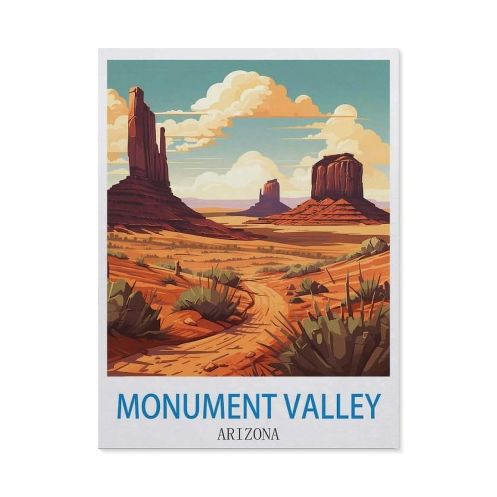BEAYODKP 5D DIY Full Round Drill Diamond Painting，Monument Valley Arizona，Embroidery Full Round Diamond Cross Stitch Rhinestone Mosaic Decor Gift（30 x 40 cm/11.81 x 15.74 inches）-CK17