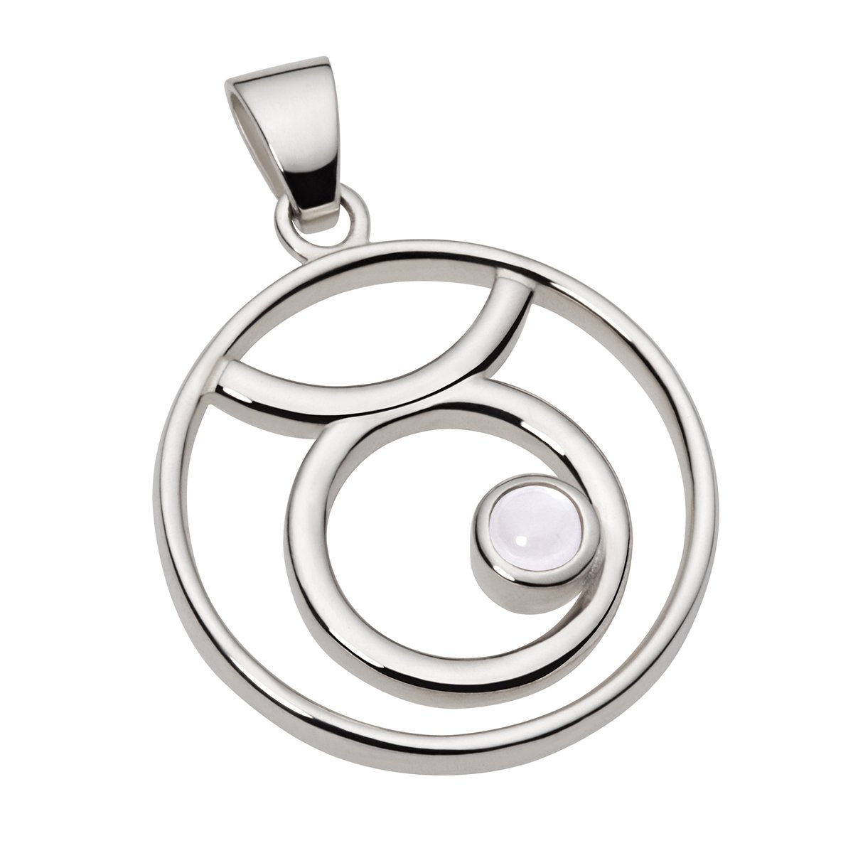 Sternzeichen: STIER | astrologischer Anhänger für Halskette o. Schlüsselanhänger | mit ROSENQUARZ | handgearbeiteter 925 Silberschmuck für Damen o. Herren